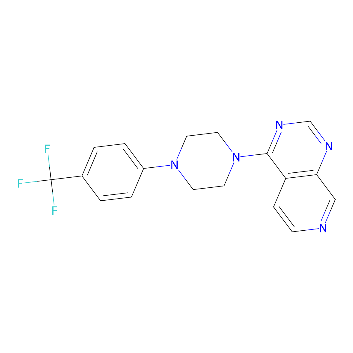 1-{Pyrido[3,4-d]pyrimidin-4-yl}-4-[4-(trifluoromethyl)phenyl]piperazine molecular structure, CAS 2770642-46-9
