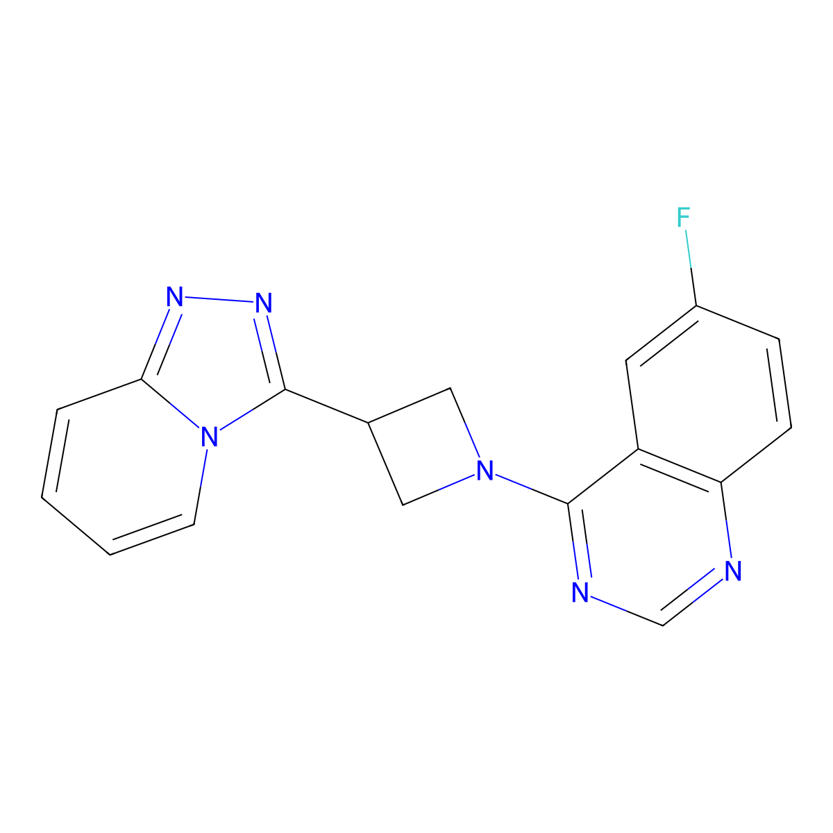 6-Fluoro-4-(3-{[1,2,4]triazolo[4,3-a]pyridin-3-yl}azetidin-1-yl)quinazoline molecular structure, CAS 2770642-70-9