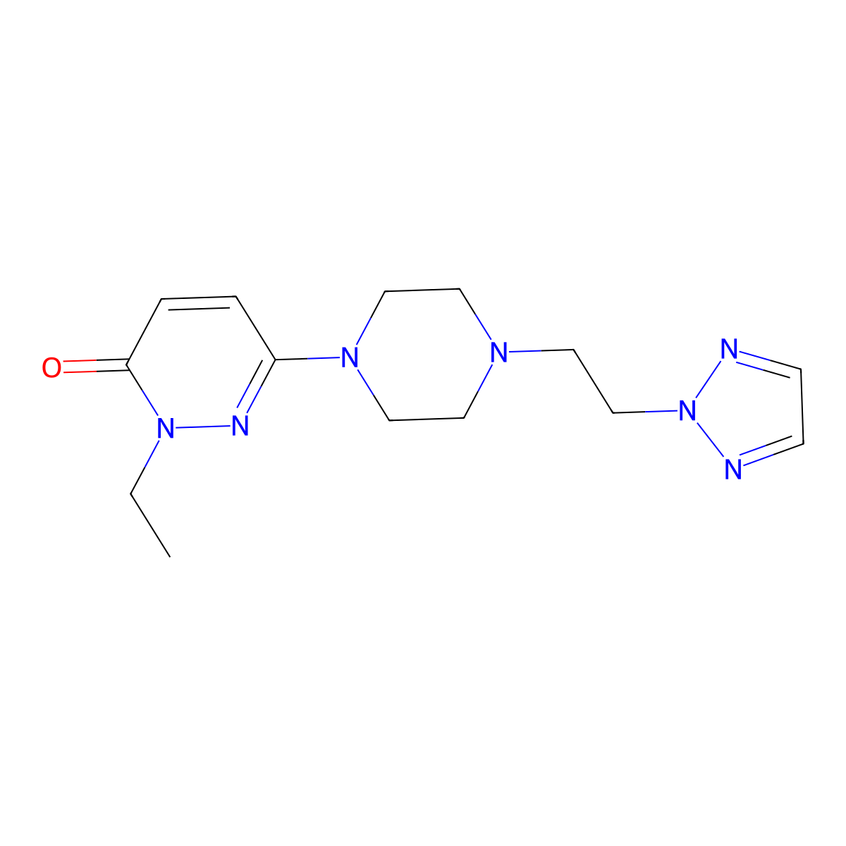 2-ethyl-6-{4-[2-(2H-1,2,3-triazol-2-yl)ethyl]piperazin-1-yl}-2,3-dihydropyridazin-3-one molecular structure, CAS 2770642-76-5