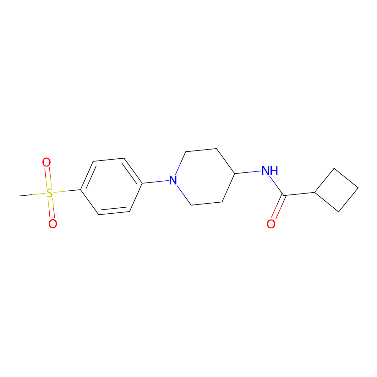 N-[1-(4-methanesulfonylphenyl)piperidin-4-yl]cyclobutanecarboxamide molecular structure, CAS 2770642-85-6