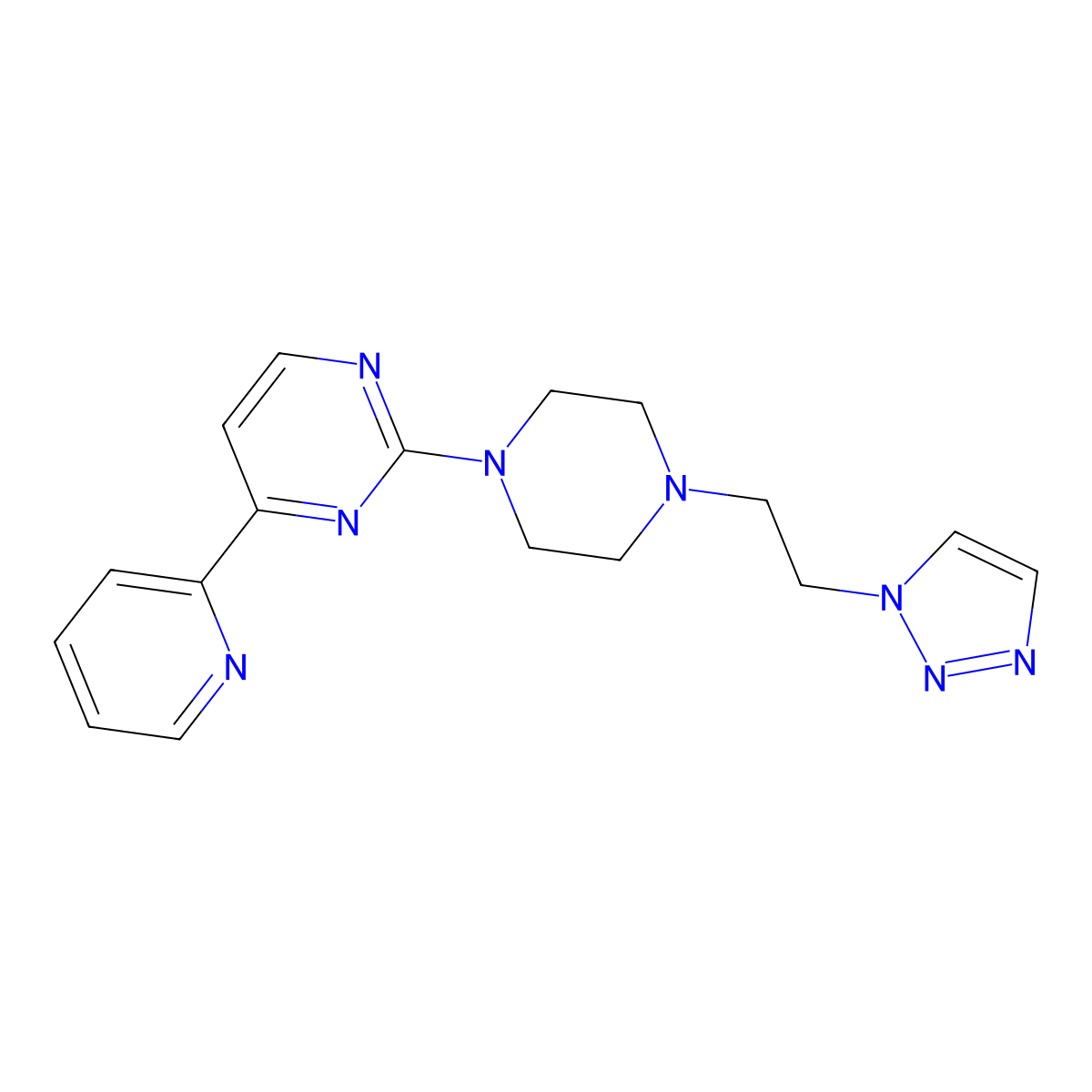 4-(pyridin-2-yl)-2-{4-[2-(1H-1,2,3-triazol-1-yl)ethyl]piperazin-1-yl}pyrimidine molecular structure, CAS 2770642-86-7