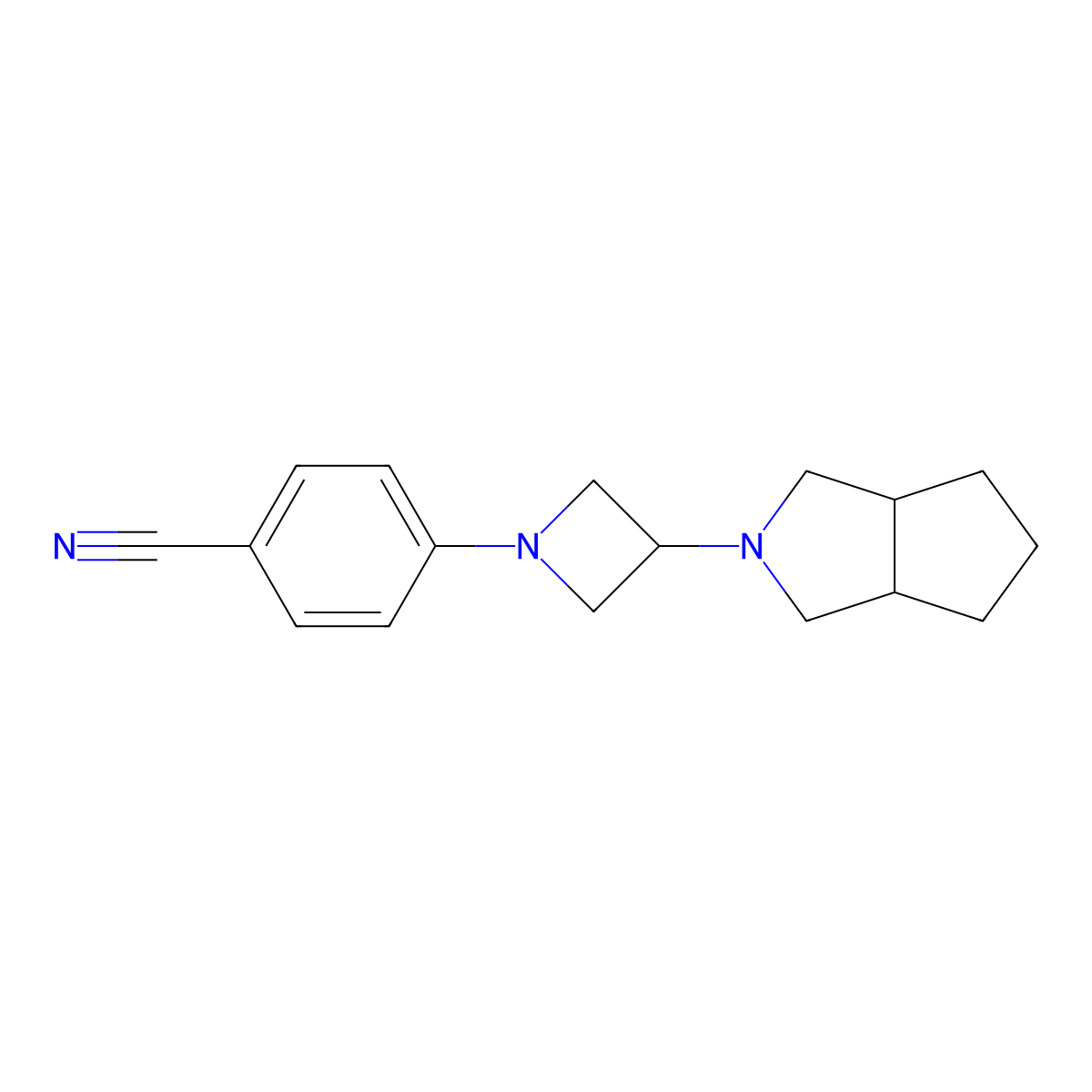 4-(3-{Octahydrocyclopenta[c]pyrrol-2-yl}azetidin-1-yl)benzonitrile molecular structure, CAS 2770642-91-4
