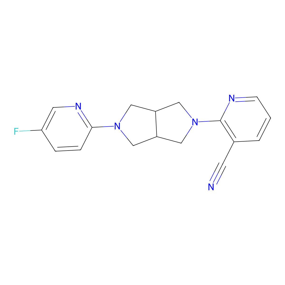 2-[5-(5-Fluoropyridin-2-yl)-octahydropyrrolo[3,4-c]pyrrol-2-yl]pyridine-3-carbonitrile molecular structure, CAS 2770642-96-9