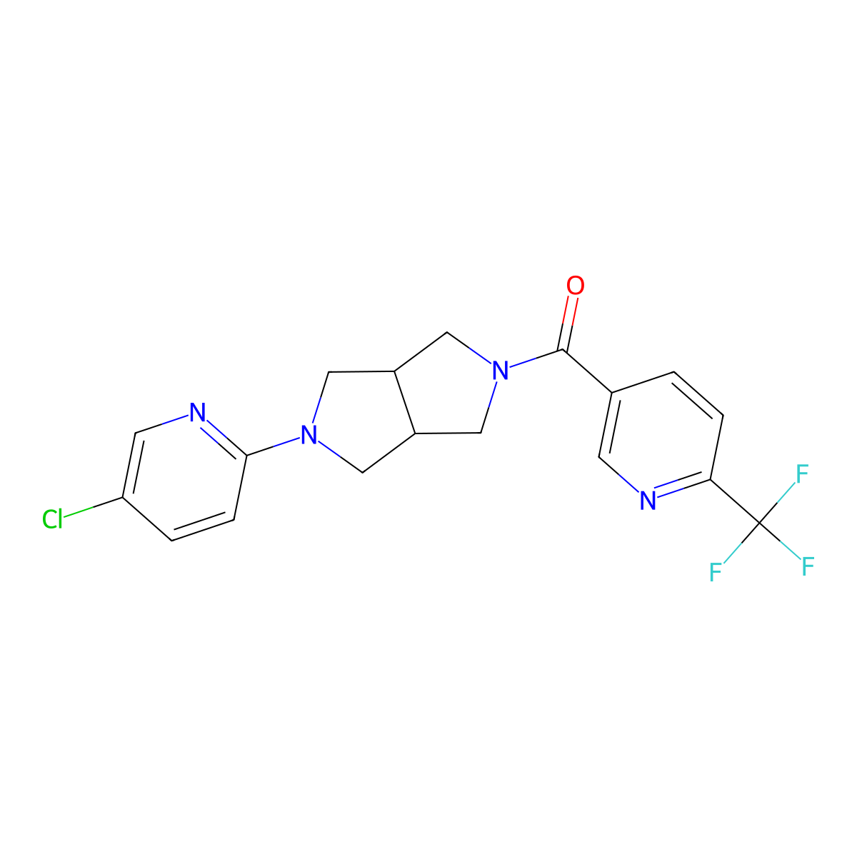 5-Chloro-2-{5-[6-(trifluoromethyl)pyridine-3-carbonyl]-octahydropyrrolo[3,4-c]pyrrol-2-yl}pyridine molecular structure, CAS 2770643-11-1
