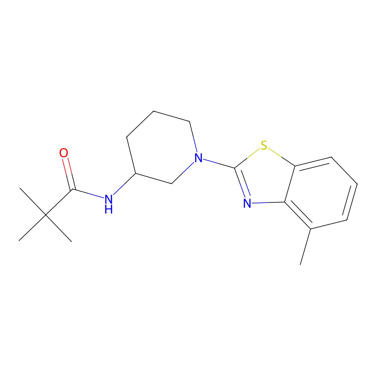 2,2-dimethyl-N-[1-(4-methyl-1,3-benzothiazol-2-yl)piperidin-3-yl]propanamide molecular structure, CAS 2770643-12-2