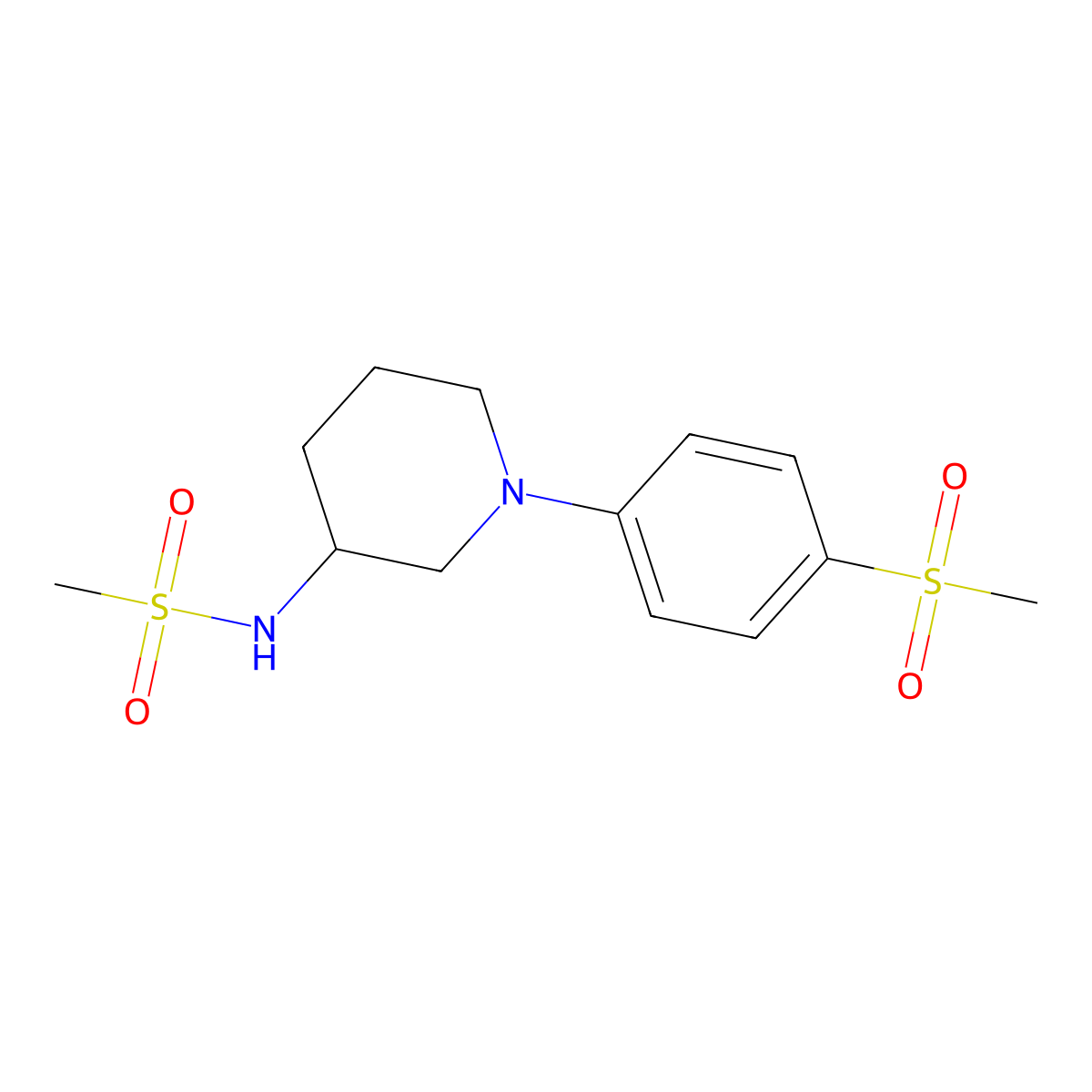 N-[1-(4-methanesulfonylphenyl)piperidin-3-yl]methanesulfonamide molecular structure, CAS 2770643-13-3