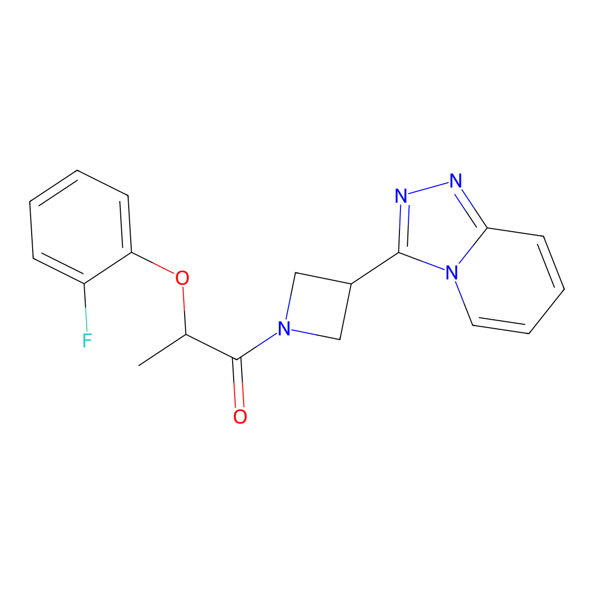 2-(2-Fluorophenoxy)-1-(3-{[1,2,4]triazolo[4,3-a]pyridin-3-yl}azetidin-1-yl)propan-1-one molecular structure, CAS 2770643-14-4