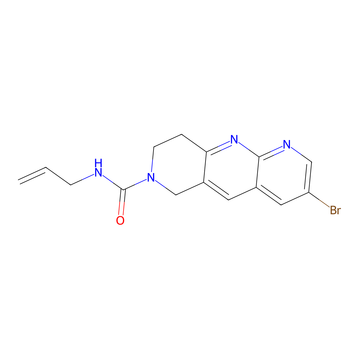 3-bromo-N-(prop-2-en-1-yl)-6H,7H,8H,9H-pyrido[2,3-b]1,6-naphthyridine-7-carboxamide molecular structure, CAS 2770643-15-5