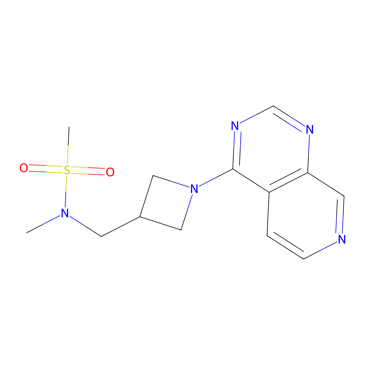 N-methyl-N-[(1-{pyrido[3,4-d]pyrimidin-4-yl}azetidin-3-yl)methyl]methanesulfonamide molecular structure, CAS 2770643-23-5
