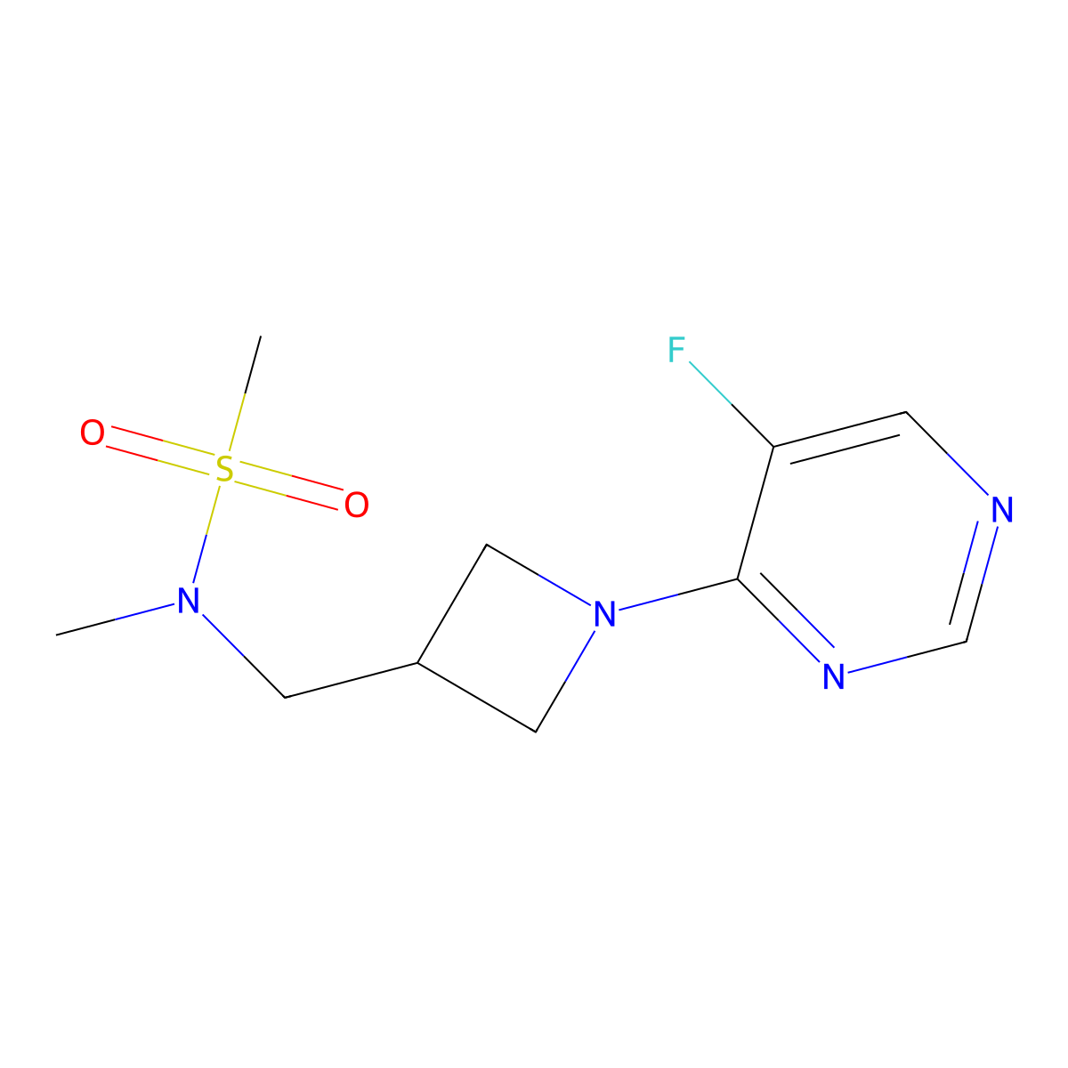 N-{[1-(5-fluoropyrimidin-4-yl)azetidin-3-yl]methyl}-N-methylmethanesulfonamide molecular structure, CAS 2770643-33-7