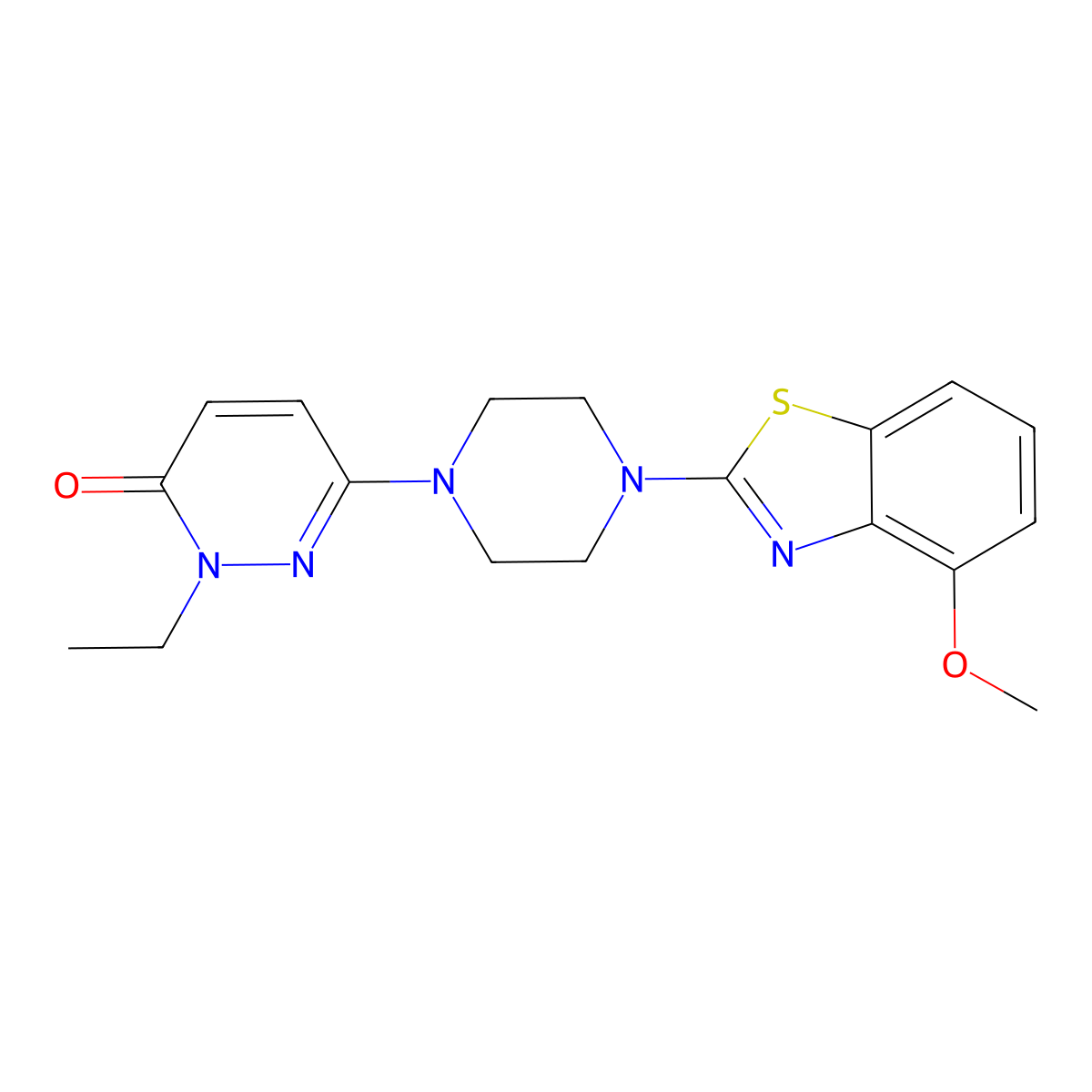 2-Ethyl-6-[4-(4-methoxy-1,3-benzothiazol-2-yl)piperazin-1-yl]-2,3-dihydropyridazin-3-one molecular structure, CAS 2770643-63-3