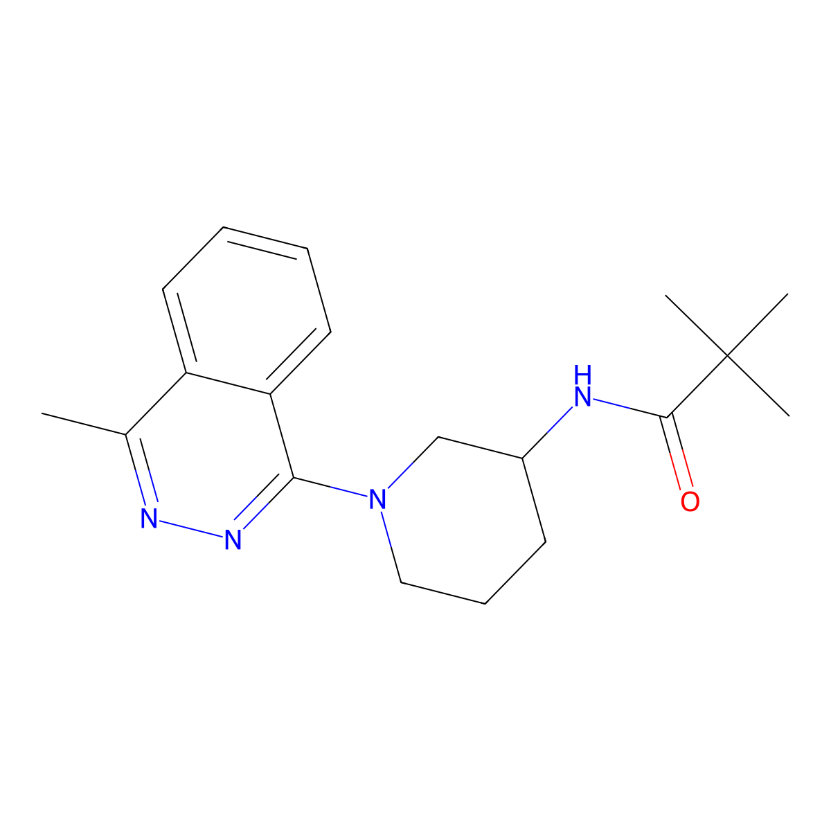 2,2-dimethyl-N-[1-(4-methylphthalazin-1-yl)piperidin-3-yl]propanamide molecular structure, CAS 2770643-66-6