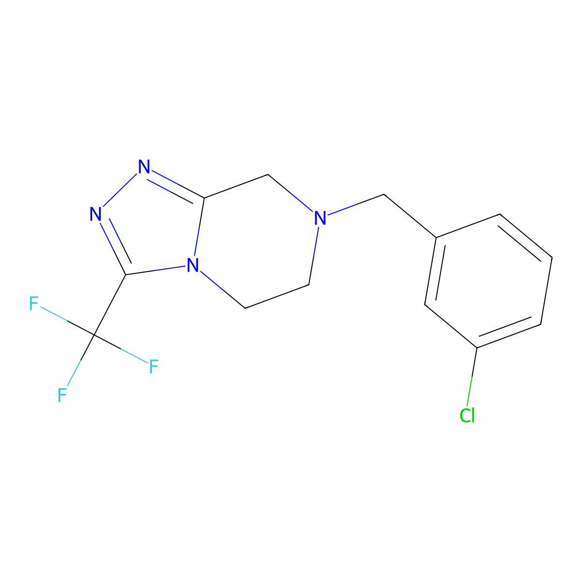 7-[(3-chlorophenyl)methyl]-3-(trifluoromethyl)-5H,6H,7H,8H-[1,2,4]triazolo[4,3-a]pyrazine molecular structure, CAS 2770643-72-4