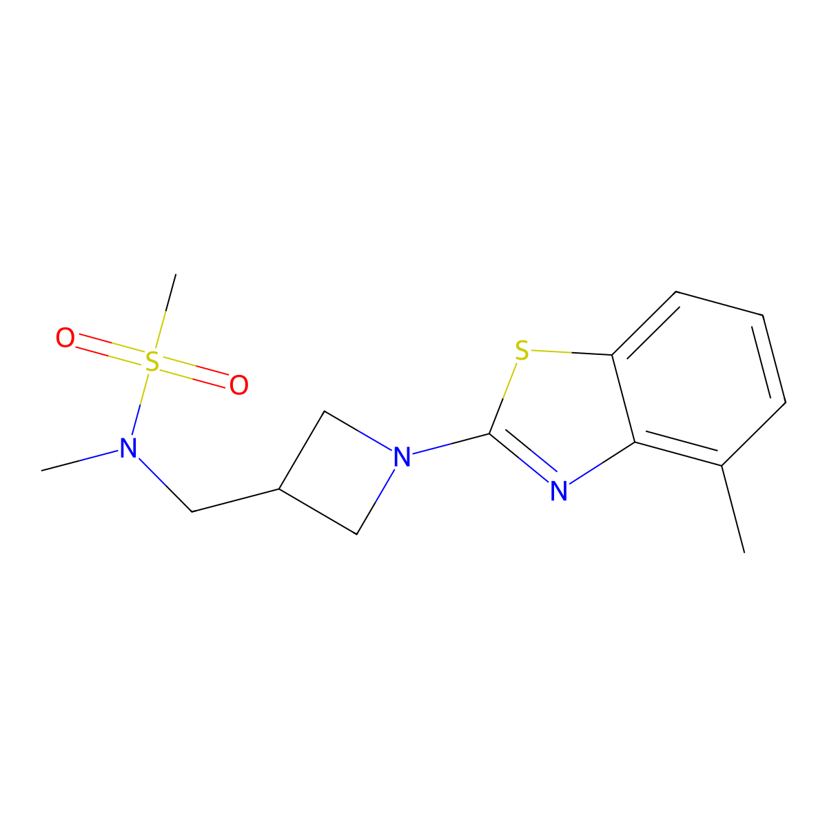 N-methyl-N-{[1-(4-methyl-1,3-benzothiazol-2-yl)azetidin-3-yl]methyl}methanesulfonamide molecular structure, CAS 2770643-76-8