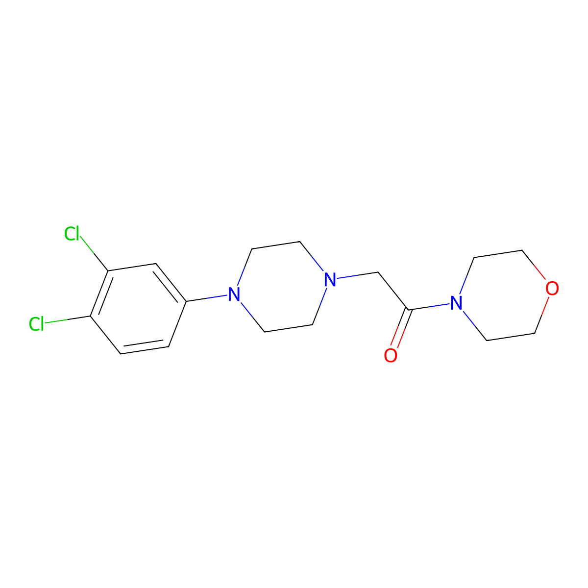 2-[4-(3,4-Dichlorophenyl)piperazin-1-yl]-1-(morpholin-4-yl)ethan-1-one molecular structure, CAS 2770643-85-9