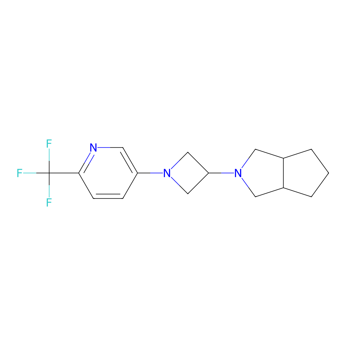 5-(3-{Octahydrocyclopenta[c]pyrrol-2-yl}azetidin-1-yl)-2-(trifluoromethyl)pyridine molecular structure, CAS 2770643-93-9