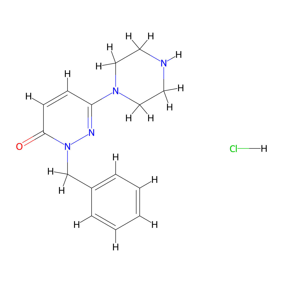 2-Benzyl-6-(piperazin-1-yl)-2,3-dihydropyridazin-3-one hydrochloride molecular structure, CAS 2770643-96-2