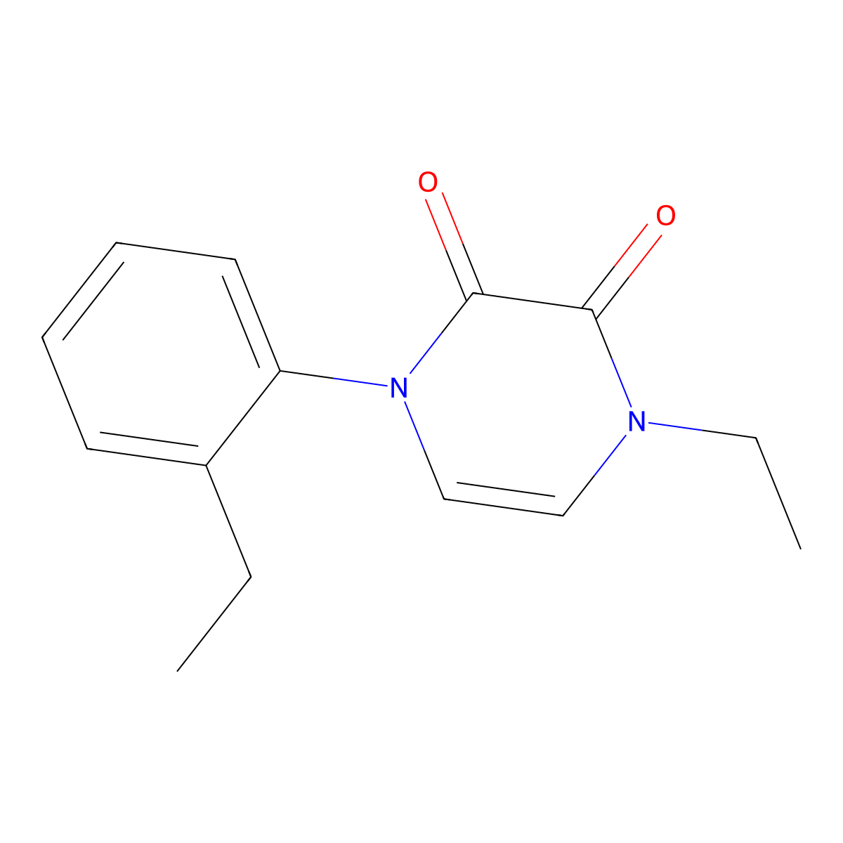 1-Ethyl-4-(2-ethylphenyl)-1,2,3,4-tetrahydropyrazine-2,3-dione molecular structure, CAS 2770644-04-5