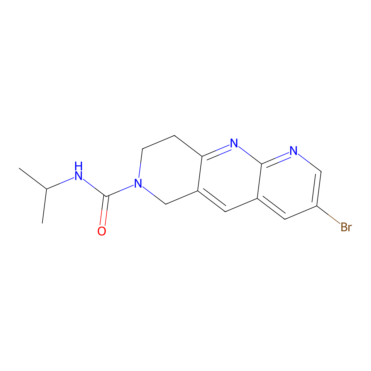 3-bromo-N-(propan-2-yl)-6H,7H,8H,9H-pyrido[2,3-b]1,6-naphthyridine-7-carboxamide molecular structure, CAS 2770644-12-5