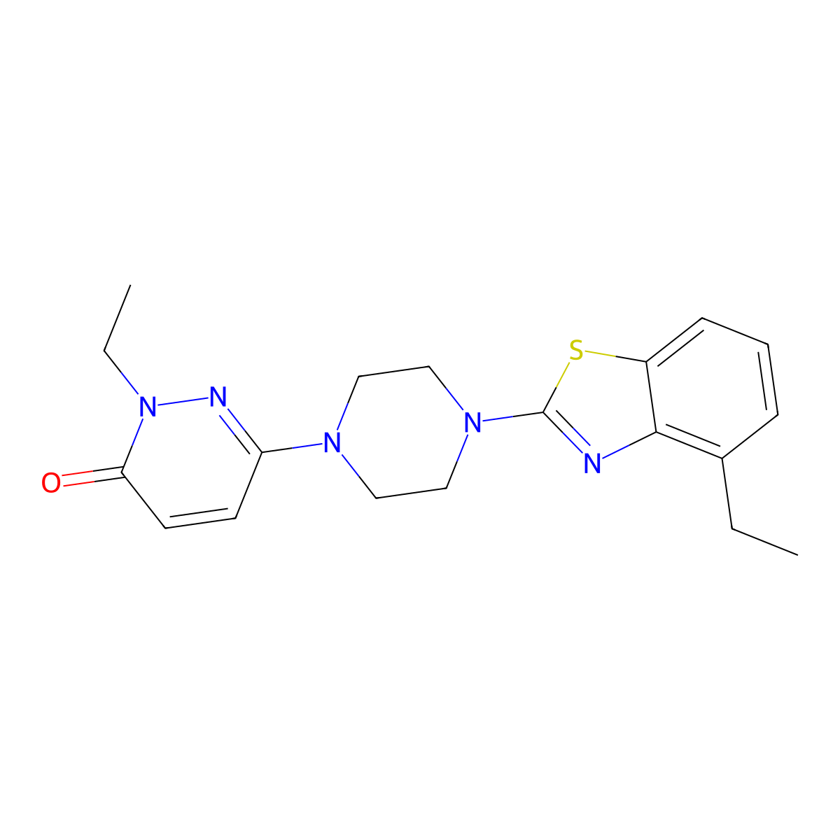 2-Ethyl-6-[4-(4-ethyl-1,3-benzothiazol-2-yl)piperazin-1-yl]-2,3-dihydropyridazin-3-one molecular structure, CAS 2770644-16-9