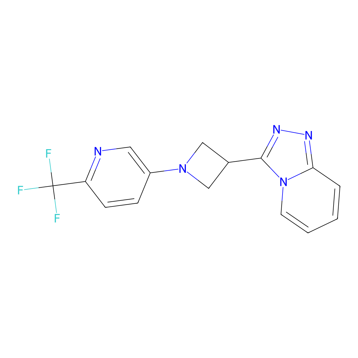 5-(3-{[1,2,4]Triazolo[4,3-a]pyridin-3-yl}azetidin-1-yl)-2-(trifluoromethyl)pyridine molecular structure, CAS 2770644-18-1