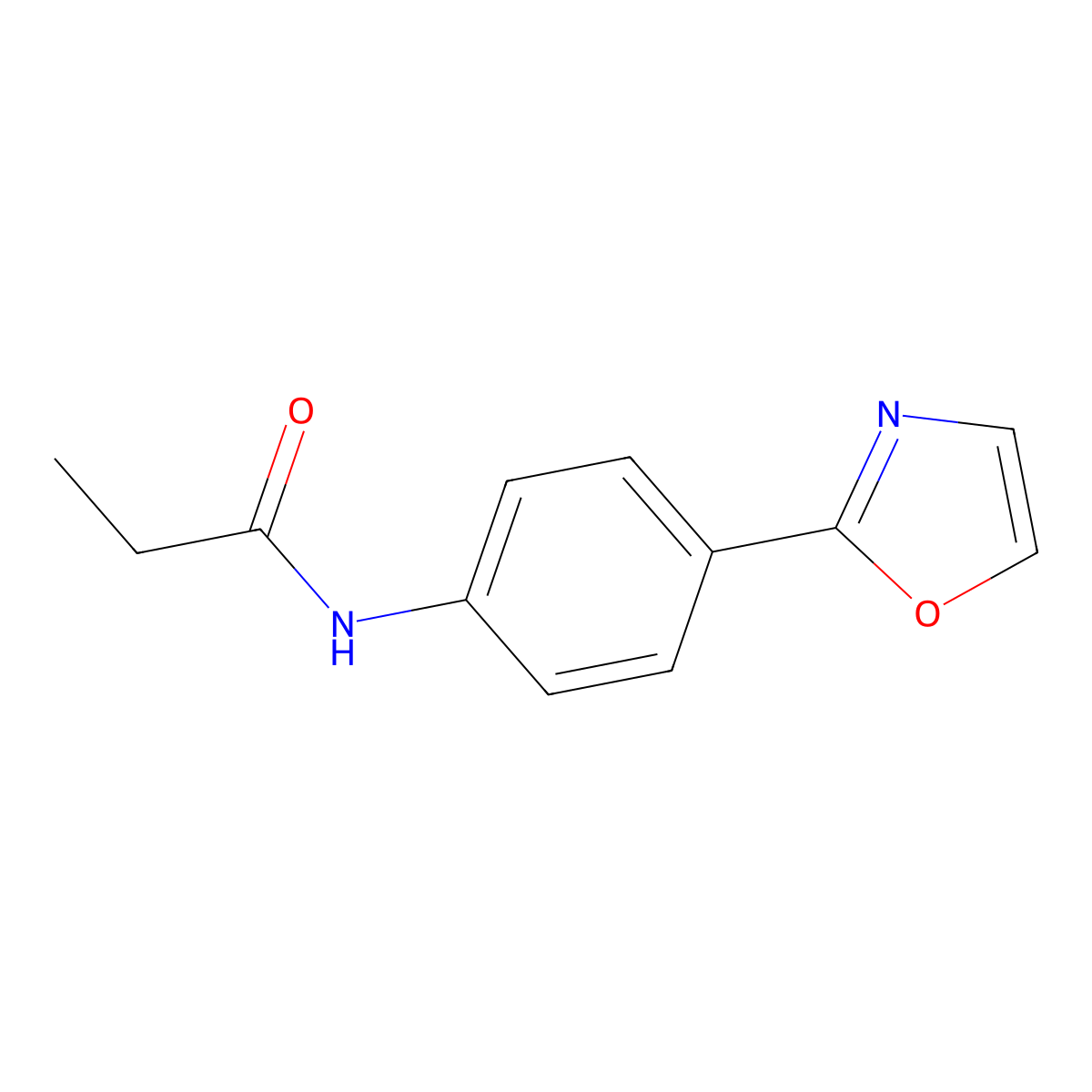 N-[4-(1,3-oxazol-2-yl)phenyl]propanamide molecular structure, CAS 2770644-23-8