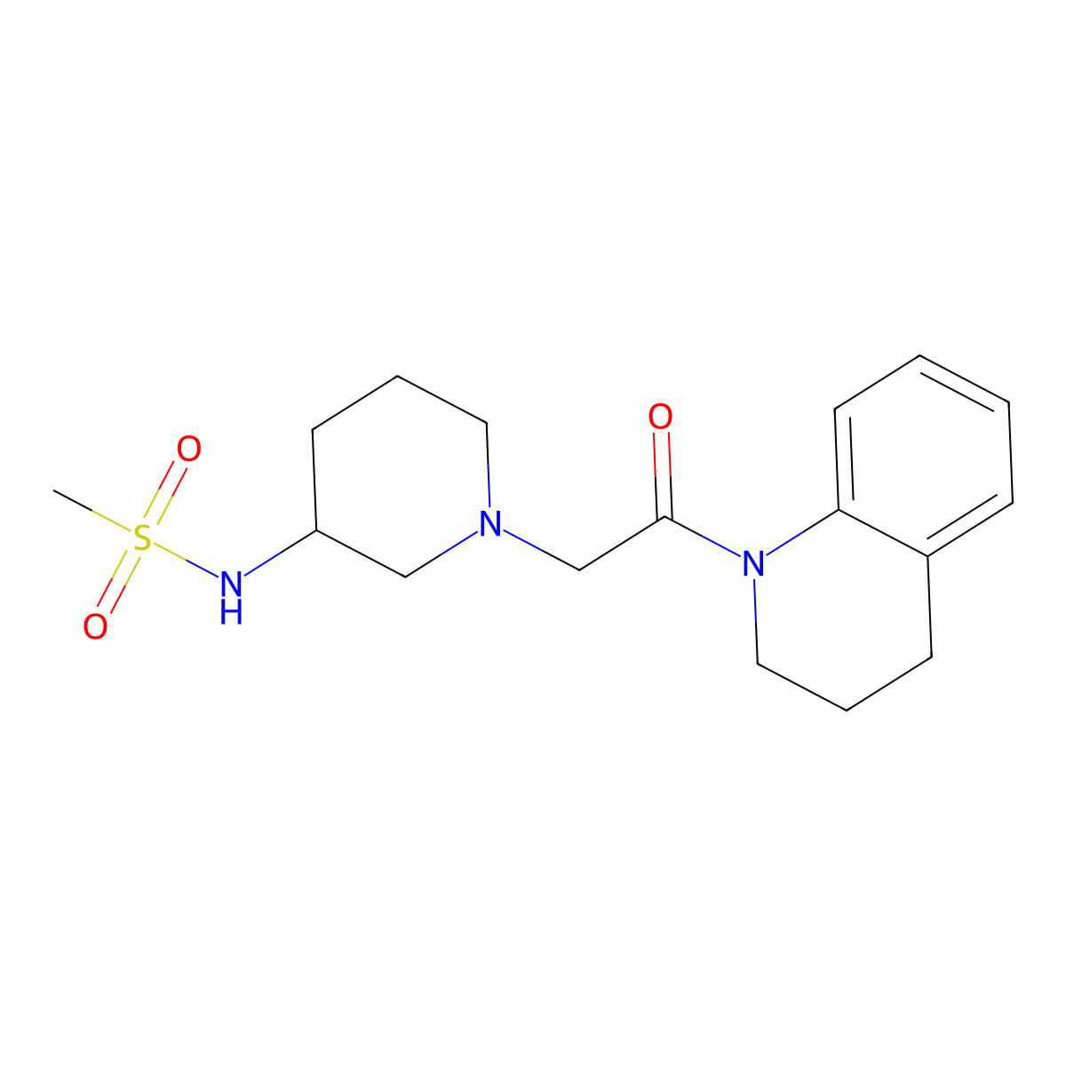 N-{1-[2-oxo-2-(1,2,3,4-tetrahydroquinolin-1-yl)ethyl]piperidin-3-yl}methanesulfonamide molecular structure, CAS 2770644-28-3