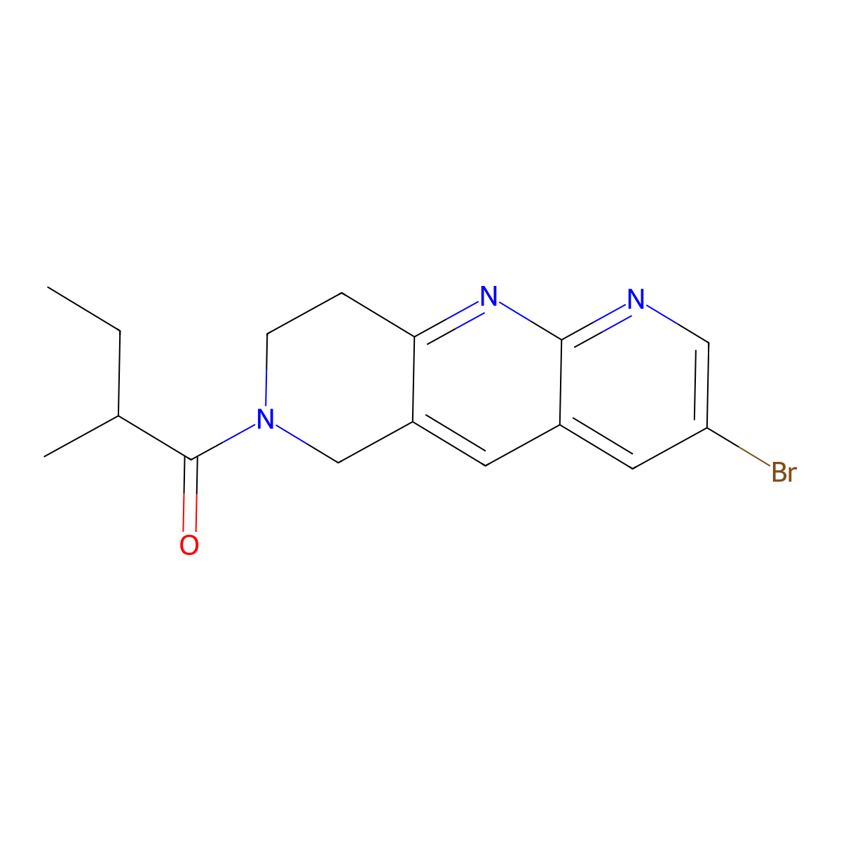 1-{3-bromo-6H,7H,8H,9H-pyrido[2,3-b]1,6-naphthyridin-7-yl}-2-methylbutan-1-one molecular structure, CAS 2770644-34-1