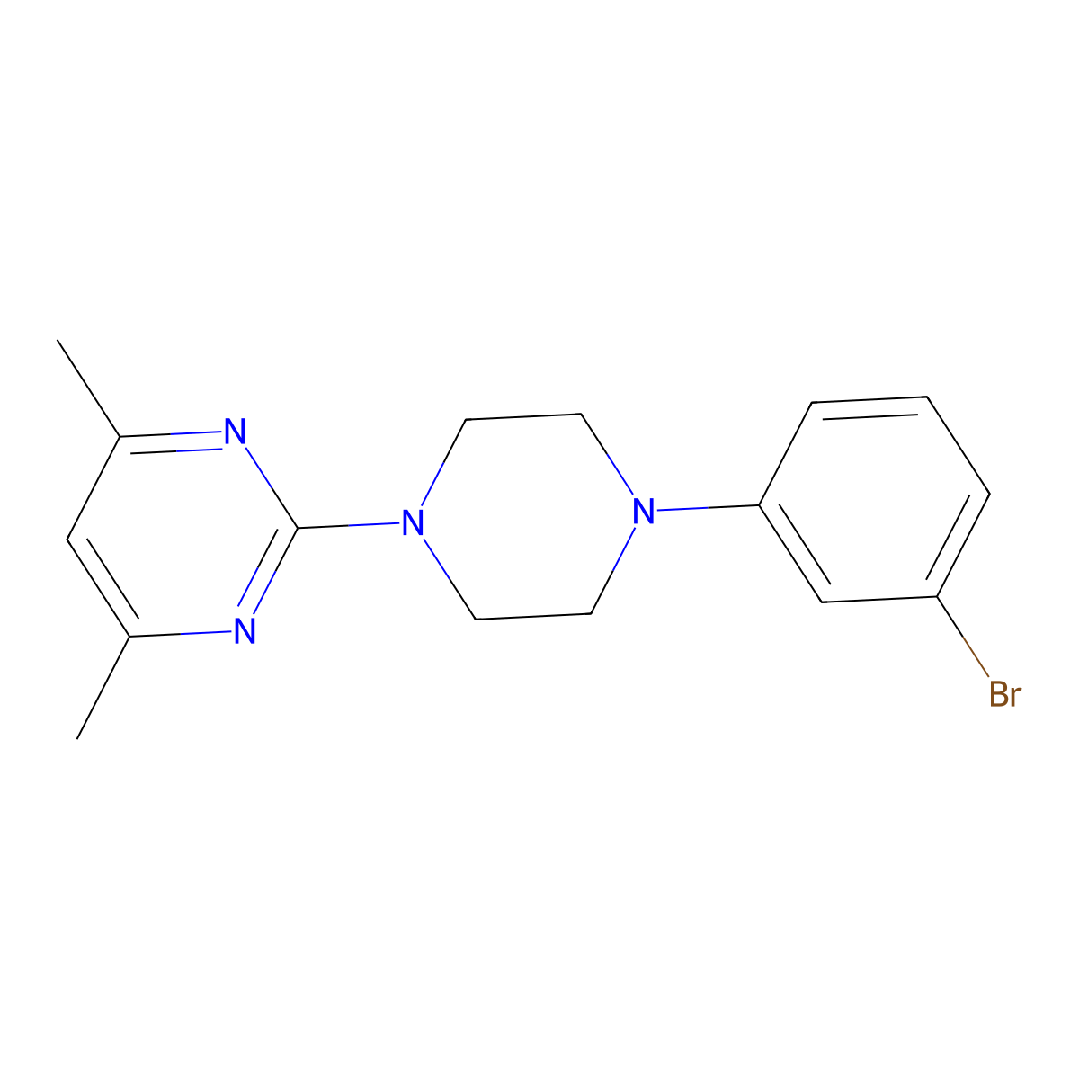 2-[4-(3-Bromophenyl)piperazin-1-yl]-4,6-dimethylpyrimidine molecular structure, CAS 2770644-35-2