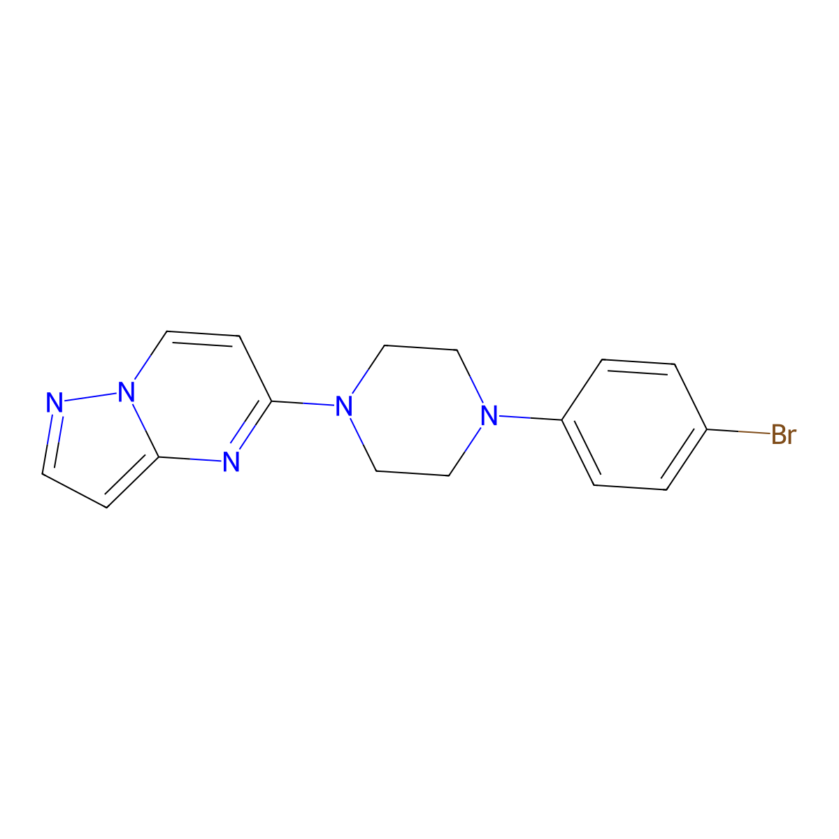 1-(4-Bromophenyl)-4-{pyrazolo[1,5-a]pyrimidin-5-yl}piperazine molecular structure, CAS 2770644-37-4