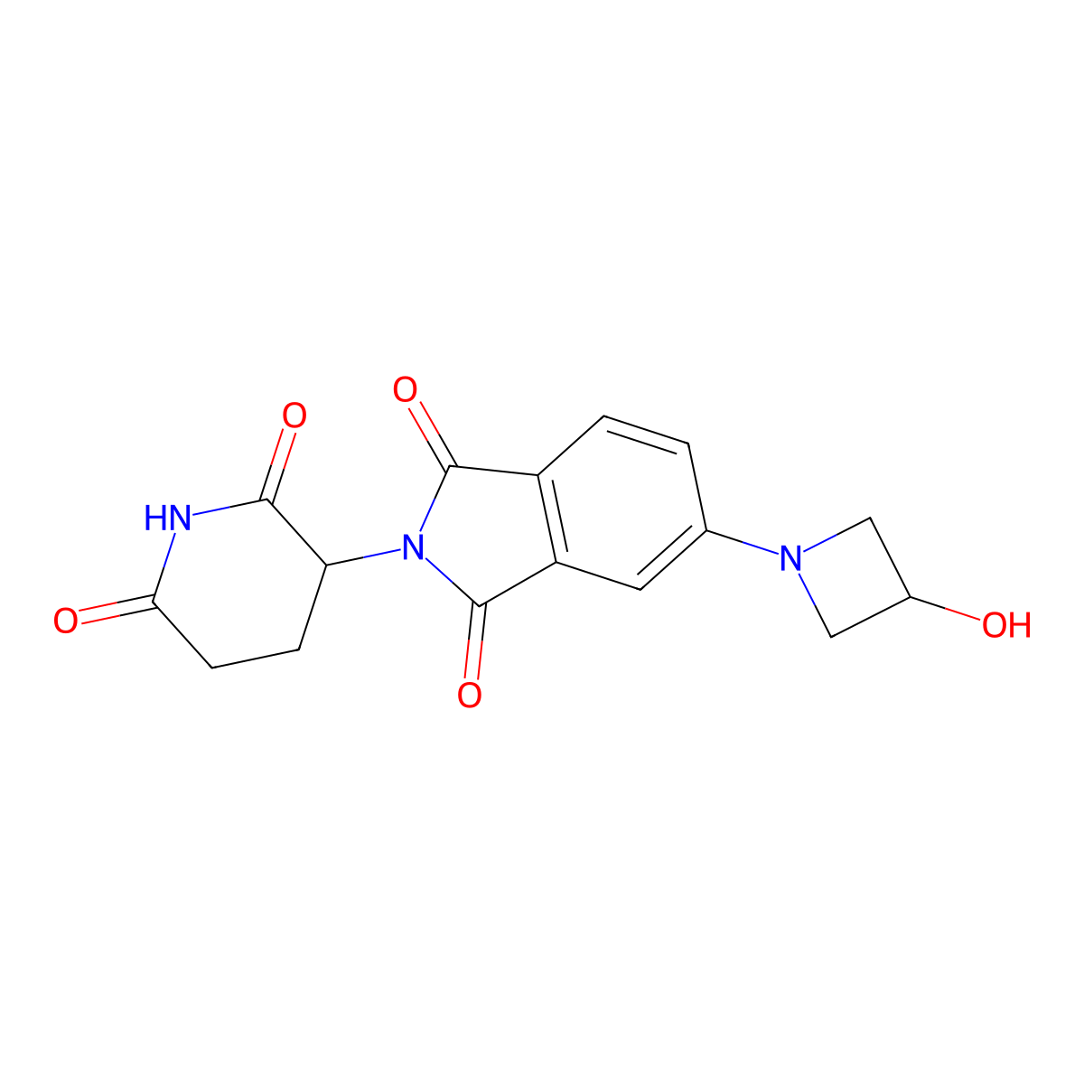 2-(2,6-Dioxopiperidin-3-yl)-5-(3-hydroxyazetidin-1-yl)isoindoline-1,3-dione molecular structure, CAS 2770869-32-2