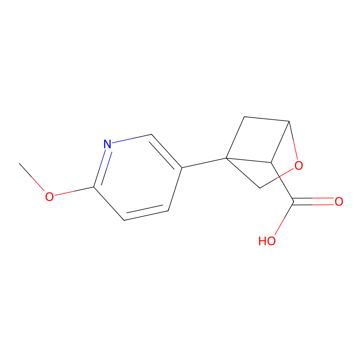 rac-(1R,4S,5S)-4-(6-methoxypyridin-3-yl)-2-oxabicyclo[2.1.1]hexane-5-carboxylicacid molecular structure, CAS 2770894-81-8