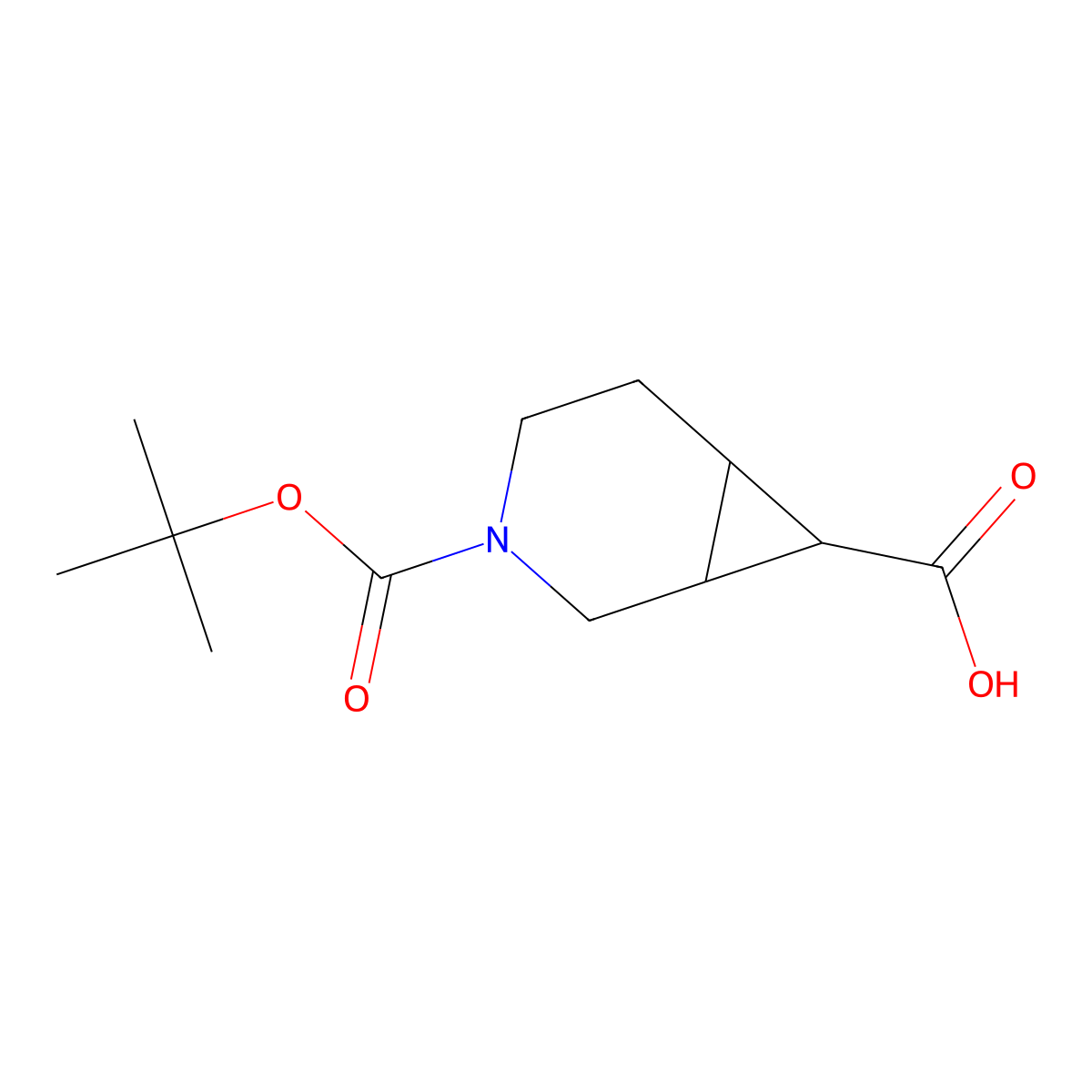 rac-(1R,6S,7R)-3-((tert-butoxy)carbonyl)-3-azabicyclo(4.1.0)heptane-7-carboxylic acid molecular structure, CAS 2770894-98-7