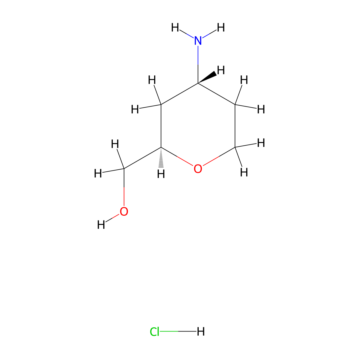rac-[(2R,4R)-4-aminooxan-2-yl]methanol hydrochloride molecular structure, CAS 2770895-09-3