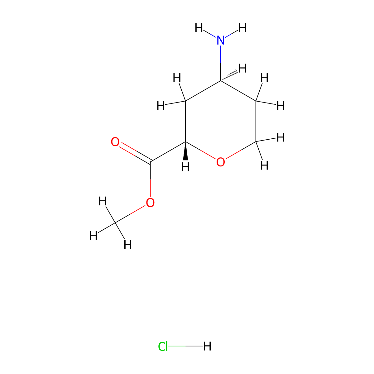 rac-methyl (2R,4R)-4-aminooxane-2-carboxylate hydrochloride molecular structure, CAS 2770895-17-3
