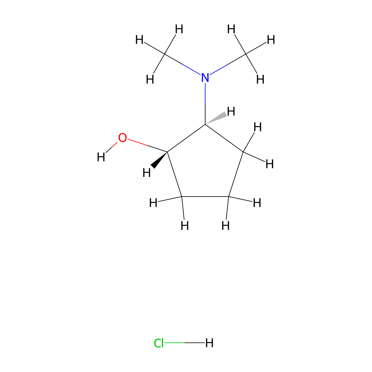 (1S,2S)-2-Dimethylamino-cyclopentanol hydrochloride molecular structure, CAS 2770895-23-1