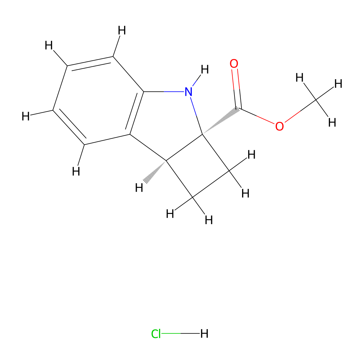 rac-methyl (2aR,7bR)-1H,2H,2aH,3H,7bH-cyclobuta[b]indole-2a-carboxylate hydrochloride molecular structure, CAS 2770895-36-6