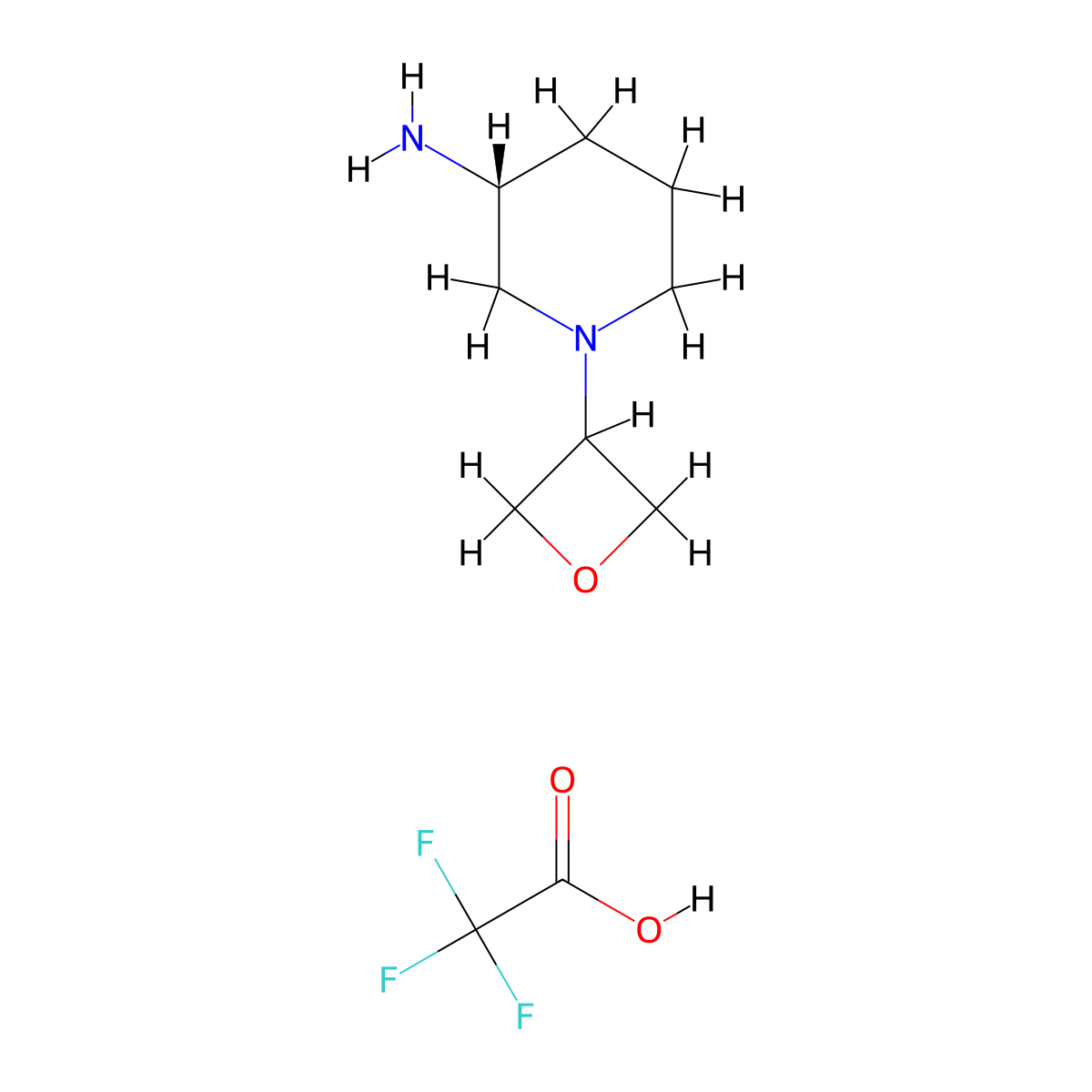 (3R)-1-(oxetan-3-yl)piperidin-3-amine;2,2,2-trifluoroacetic acid molecular structure, CAS 2770895-37-7