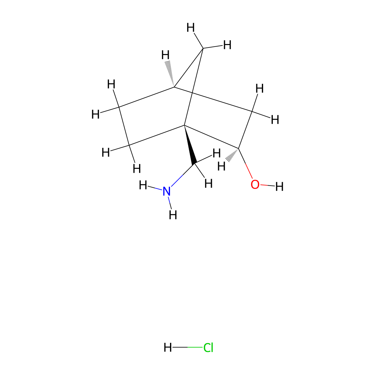 rac-(1R,2R,4S)-1-(aminomethyl)bicyclo[2.2.1]heptan-2-ol hydrochloride molecular structure, CAS 2770895-76-4