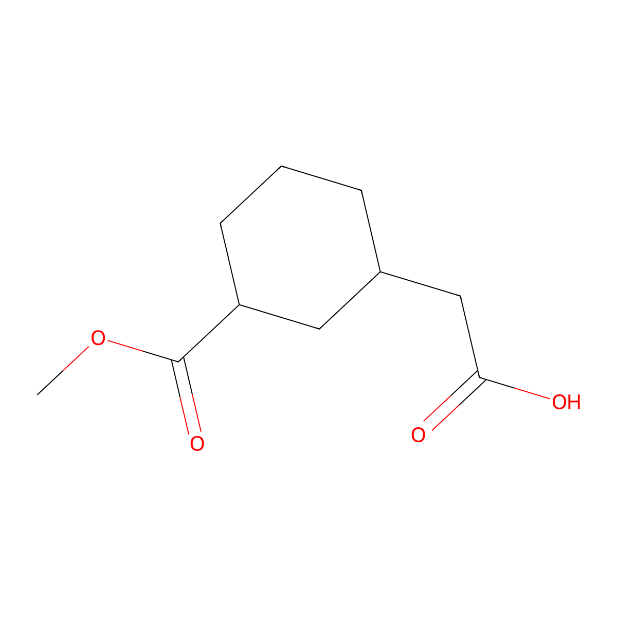 rac-2-[(1R,3S)-3-(methoxycarbonyl)cyclohexyl]acetic acid molecular structure, CAS 2770895-78-6