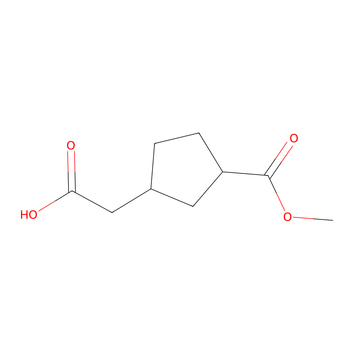 rac-2-((1R,3S)-3-(methoxycarbonyl)cyclopentyl)acetic acid molecular structure, CAS 2770895-83-3