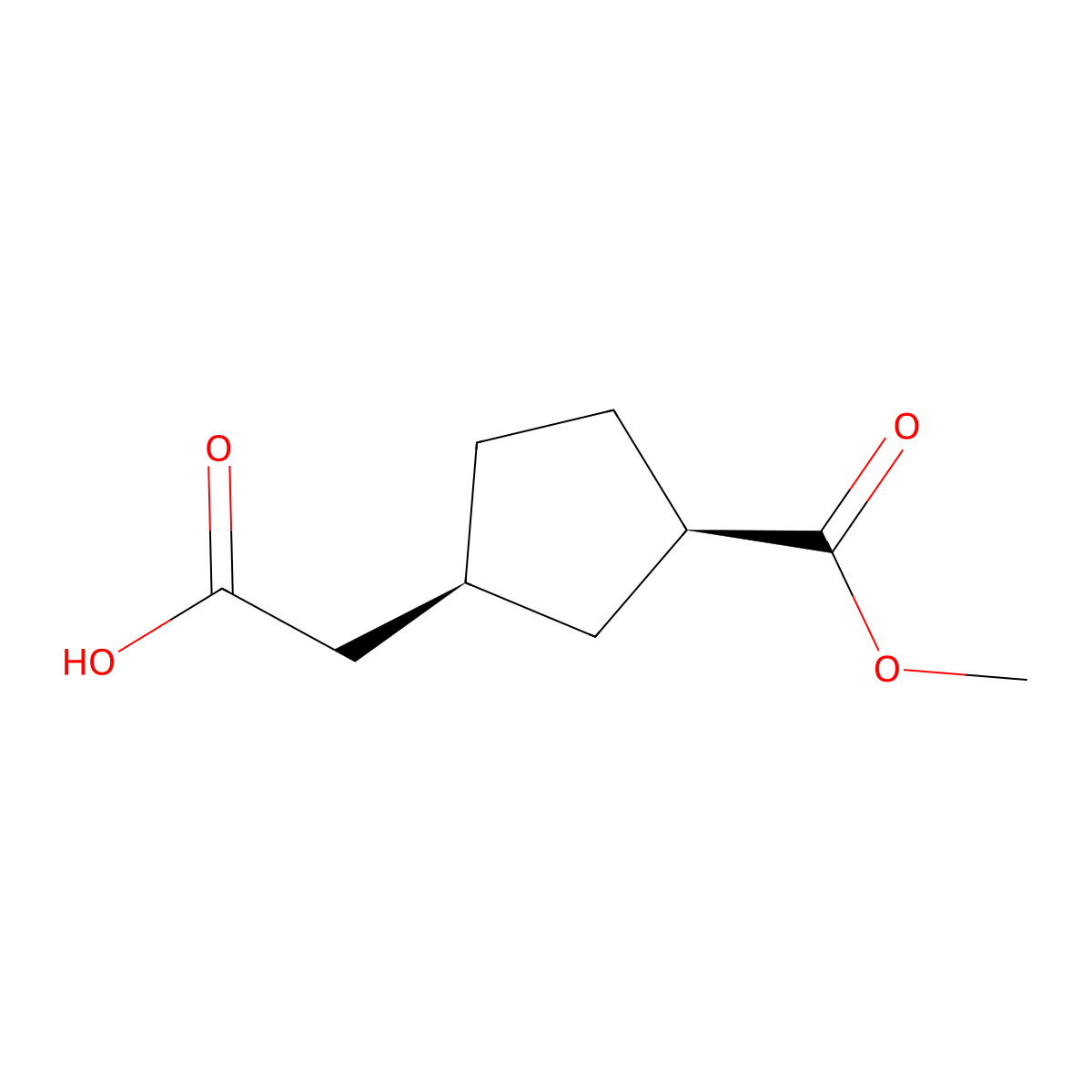 rac-2-((1R,3S)-3-(methoxycarbonyl)cyclopentyl)acetic acid molecular structure, CAS 2770895-83-3