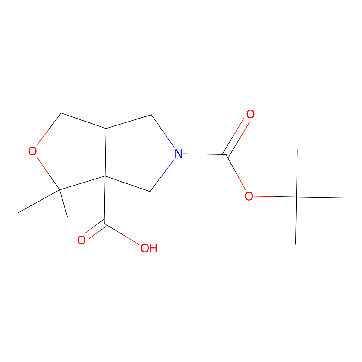 rac-(3aR,6aR)-5-[(tert-butoxy)carbonyl]-3,3-dimethyl-hexahydro-1H-furo[3,4-c]pyrrole-3a-carboxylic acid molecular structure, CAS 2770895-92-4