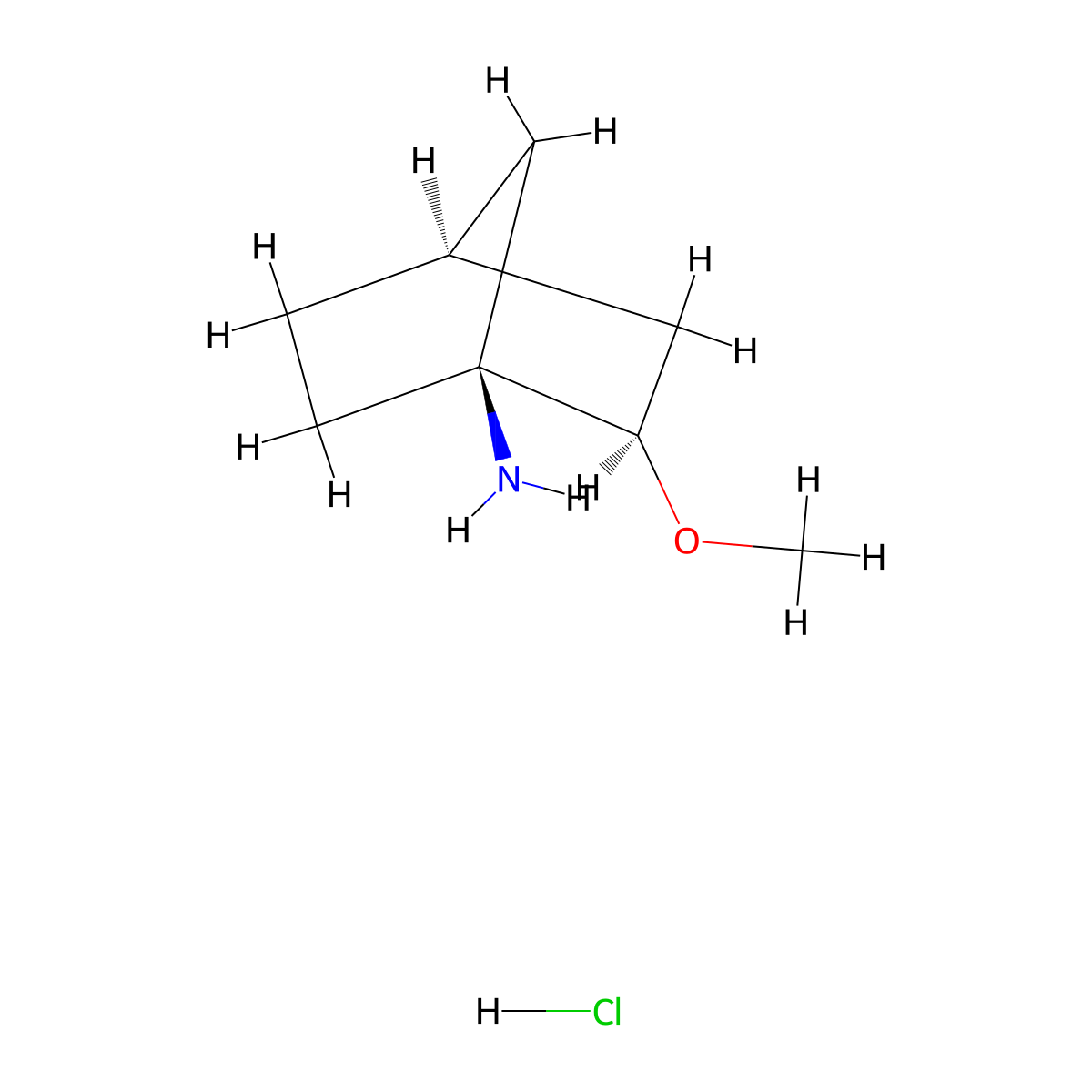rac-(1R,2S,4R)-2-methoxybicyclo[2.2.1]heptan-1-amine hydrochloride molecular structure, CAS 2770896-02-9