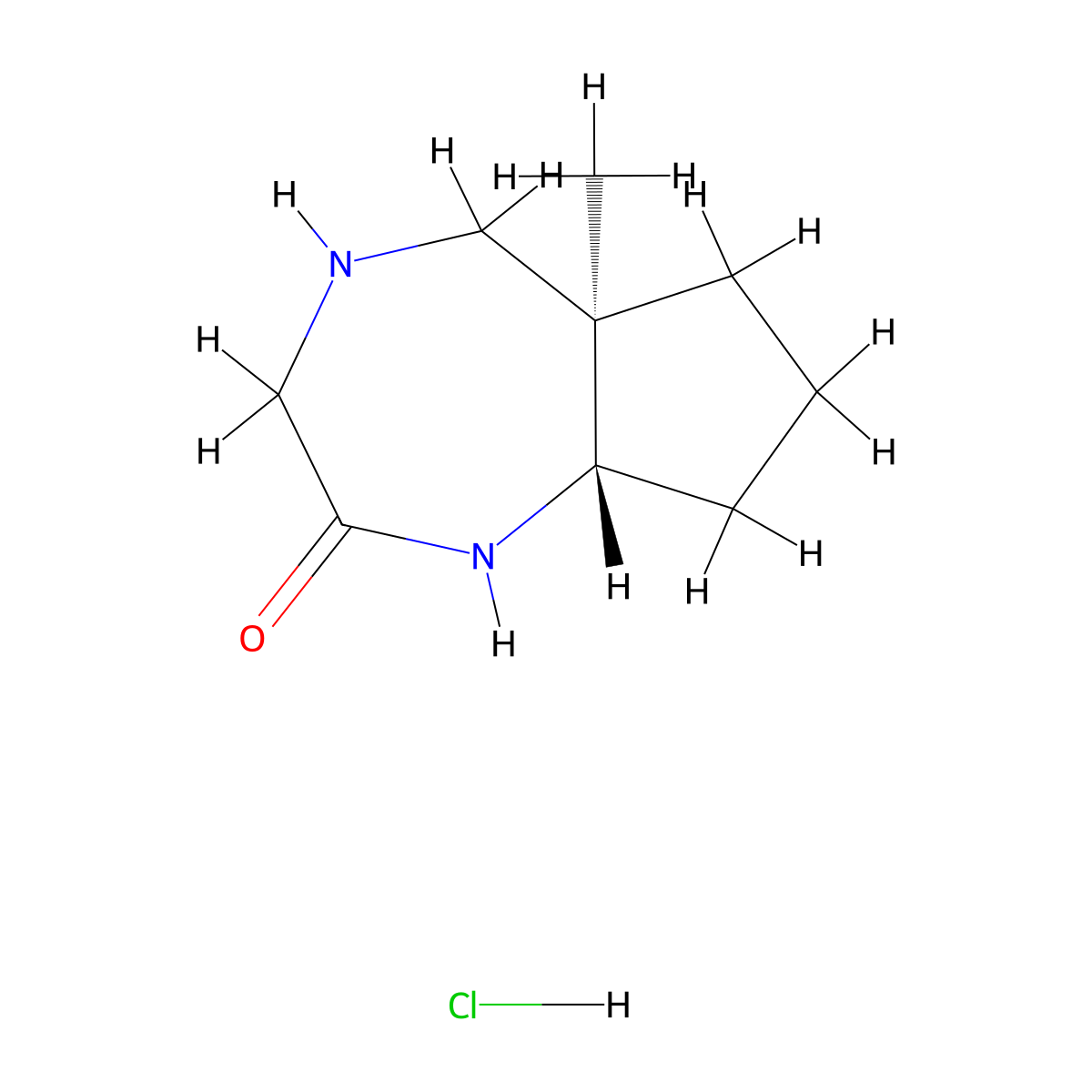 rac-(5aR,8aS)-5a-methyl-decahydrocyclopenta[e][1,4]diazepin-2-one hydrochloride molecular structure, CAS 2770896-19-8