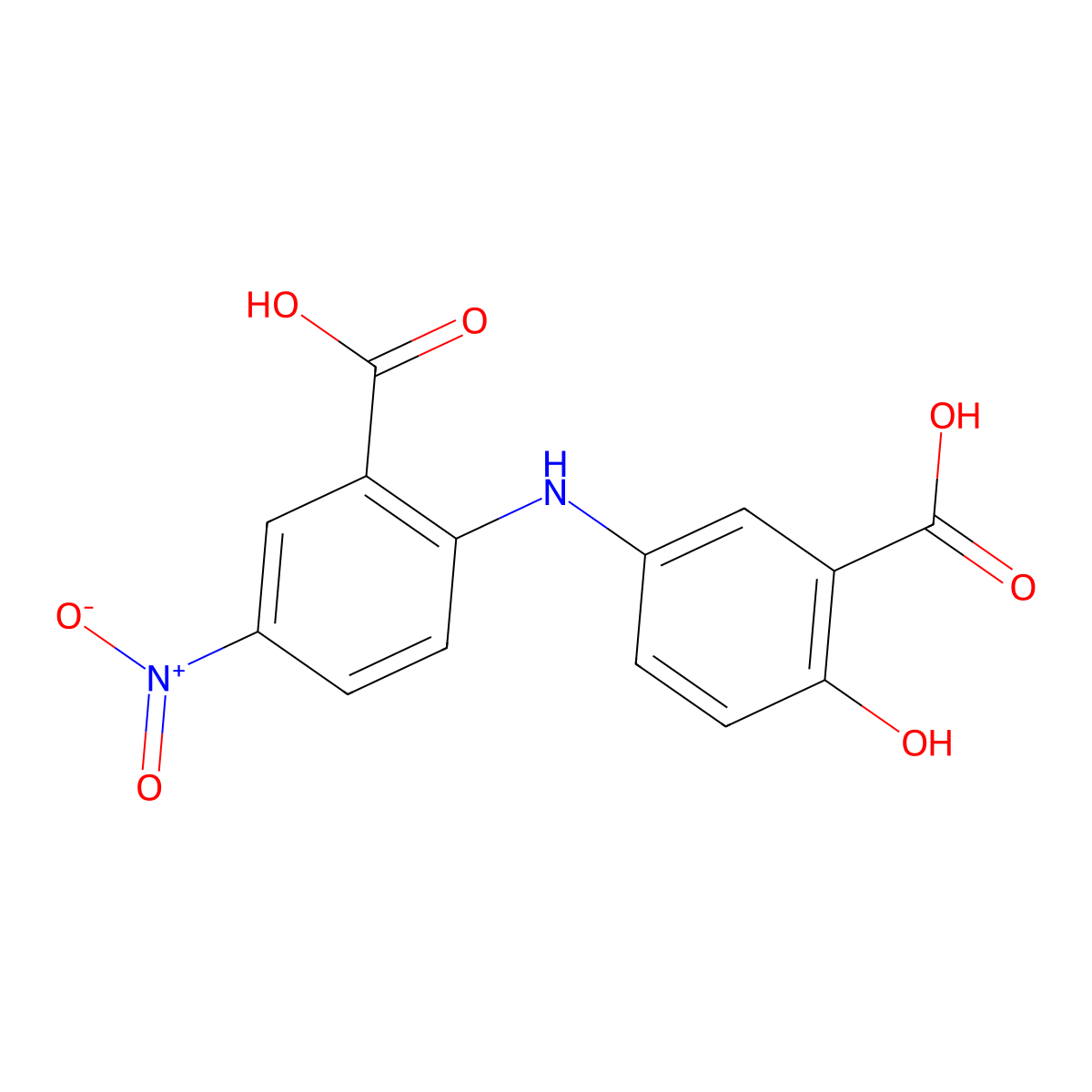 2-[(3-Carboxyphenyl)amino]-5-nitrobenzoic Acid molecular structure, CAS 2770903-44-9