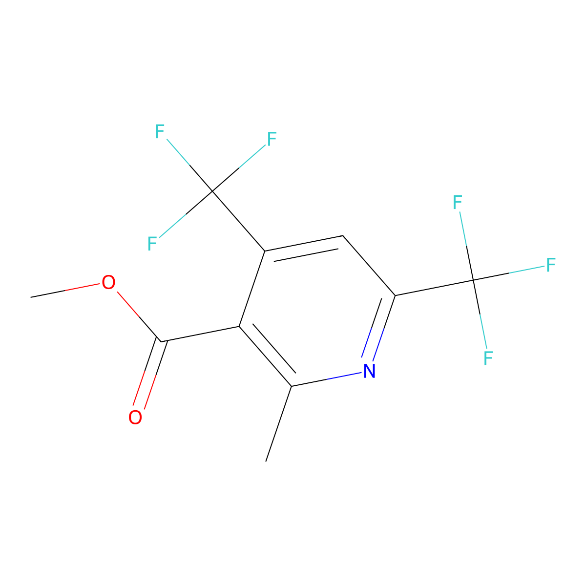 Methyl 2-methyl-4,6-bis(trifluoromethyl)pyridine-3-carboxylate molecular structure, CAS 2770903-55-2