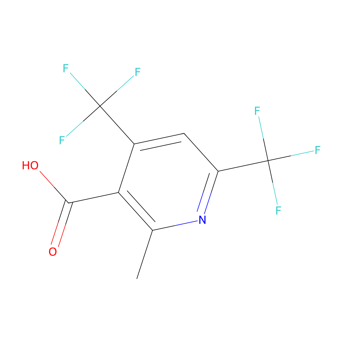 2-Methyl-4,6-bis(trifluoromethyl)pyridine-3-carboxylic acid molecular structure, CAS 2770903-69-8