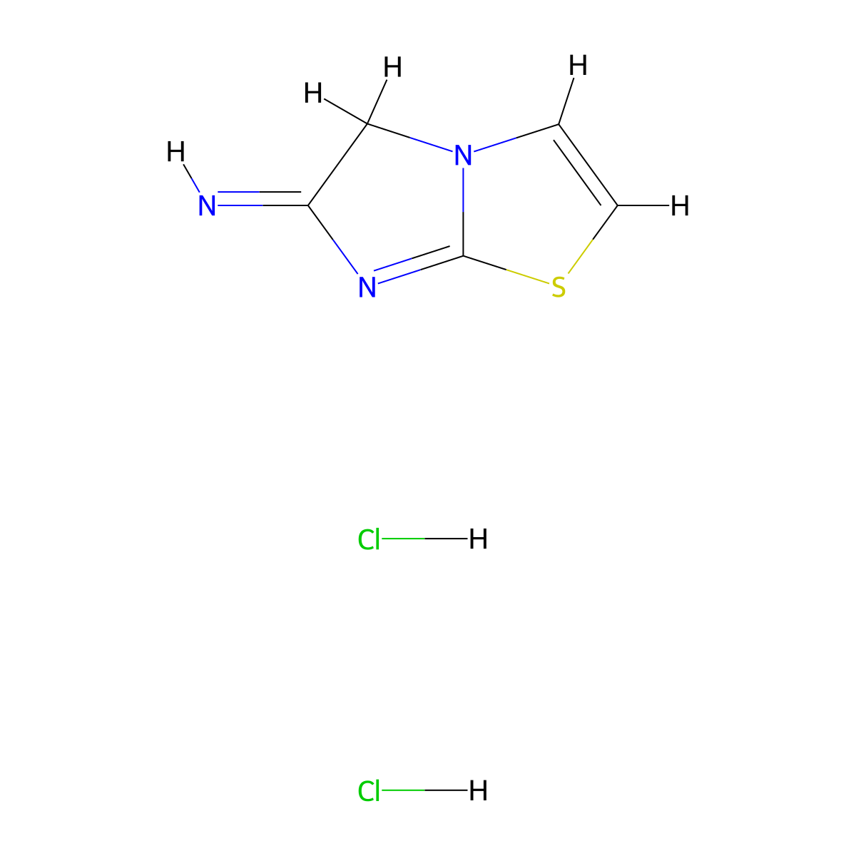 5H,6H-imidazo(2,1-b)(1,3)thiazol-6-imine dihydrochloride molecular structure, CAS 2770903-70-1
