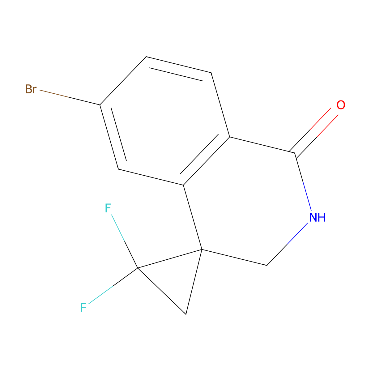 6-Bromo-1',1'-difluoro-spiro[2,3-dihydroisoquinoline-4,2'-cyclopropane]-1-one molecular structure, CAS 2771025-18-2